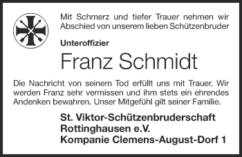 Anzeige von Franz Schmidt von OM-Medien