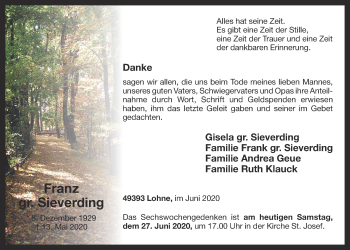 Anzeige von Franz gr. Sieverding von OM-Medien