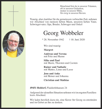 Anzeige von Georg Wobbeler von OM-Medien