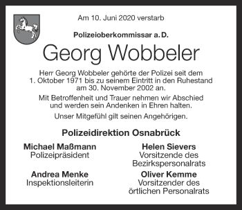 Anzeige von Georg Wobbeler von OM-Medien
