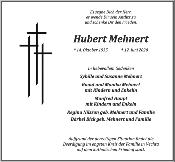 Anzeige von Hubert Mehnert von OM-Medien