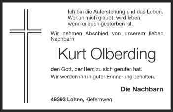 Anzeige von Kurt Olberding von OM-Medien