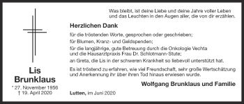 Anzeige von Lis Brunklaus von OM-Medien