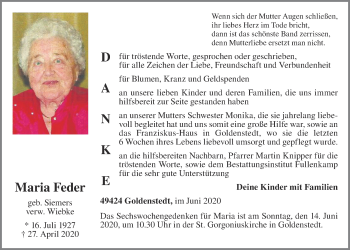 Anzeige von Maria Feder von OM-Medien