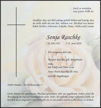 Anzeige von Sonja Raschke von OM-Medien