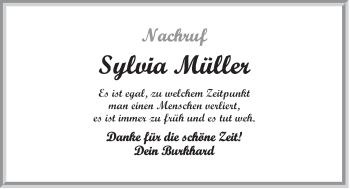 Anzeige von Sylvia Müller von OM-Medien