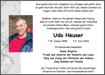 Anzeige von Udo Heuser von OM-Medien