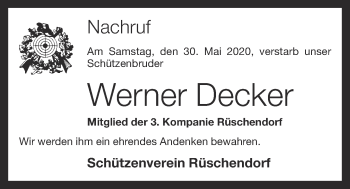 Anzeige von Werner Decker von OM-Medien