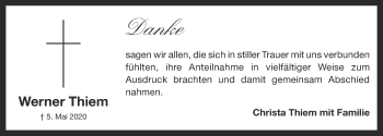 Anzeige von Werner Thiem von OM-Medien