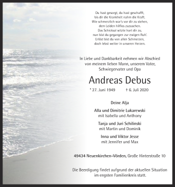 Anzeige von Andreas Debus von OM-Medien