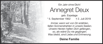 Anzeige von Annegret Deux von OM-Medien