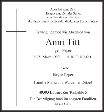 Anzeige von Anni Titt von OM-Medien