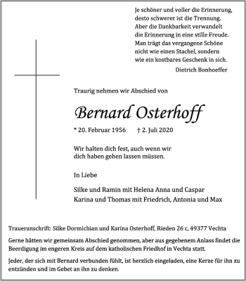 Anzeige von Bernard Osterhoff von OM-Medien