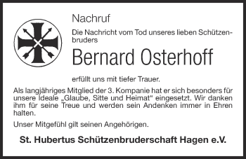 Anzeige von Bernard Osterhoff von OM-Medien