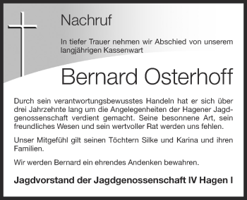 Anzeige von Bernard Osterhoff von OM-Medien