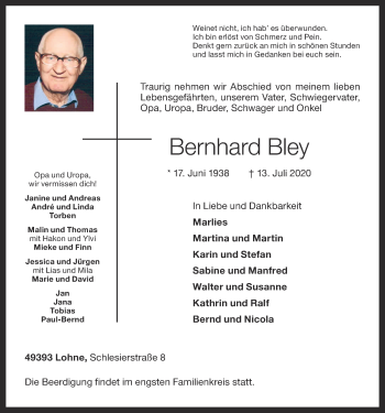 Anzeige von Bernhard Bley von OM-Medien
