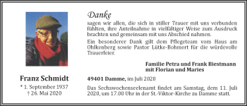 Anzeige von Franz Schmidt von OM-Medien