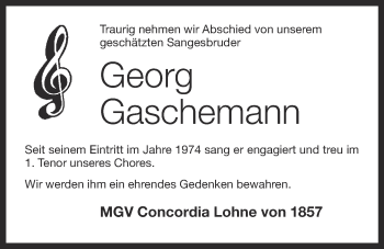 Anzeige von Georg Gaschemann von OM-Medien