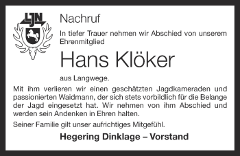 Anzeige von Hans Klöker von OM-Medien