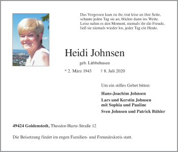 Anzeige von Heidi Johnsen von OM-Medien