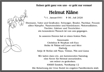 Anzeige von Helmut Kläne von OM-Medien