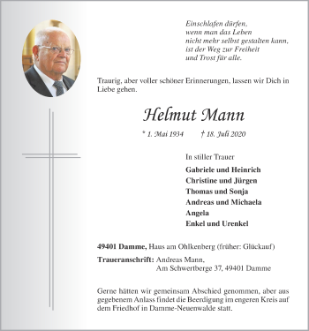 Anzeige von Helmut Mann von OM-Medien