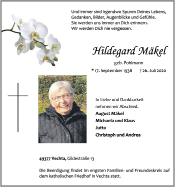 Anzeige von Hildegard Mäkel von OM-Medien