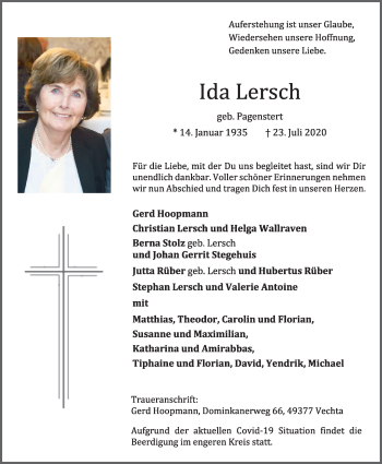 Anzeige von Ida Lersch von OM-Medien
