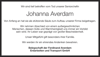 Anzeige von Johanna Averdam von OM-Medien