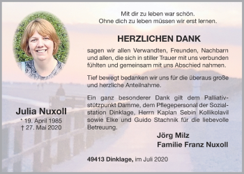 Anzeige von Julia Nuxoll von OM-Medien
