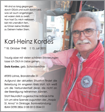Anzeige von Karl-Heinz Kordes von OM-Medien