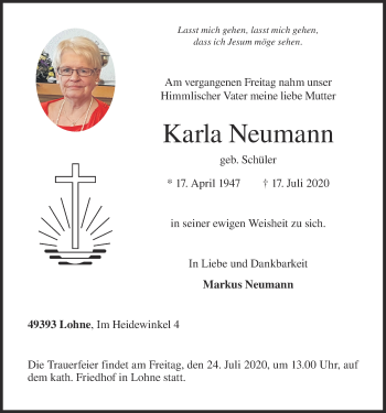 Anzeige von Karla Neumann von OM-Medien