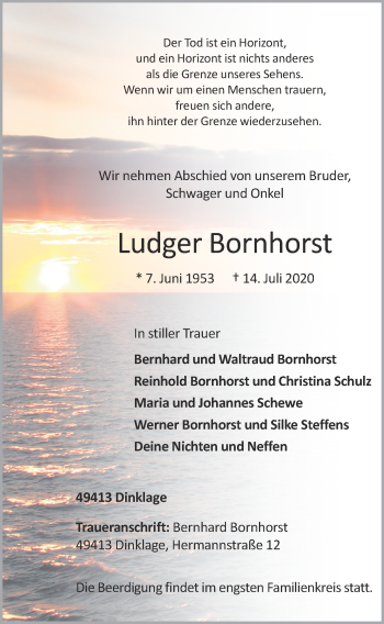 Anzeige von Ludger Bornhorst von OM-Medien