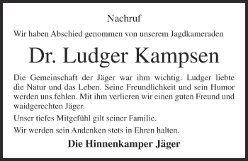 Anzeige von Ludger Kampsen von OM-Medien