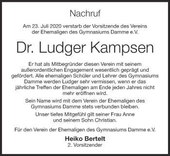 Anzeige von Ludger Kampsen von OM-Medien
