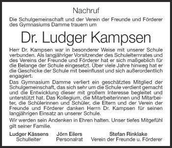 Anzeige von Ludger Kampsen von OM-Medien