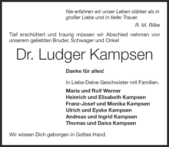 Anzeige von Ludger Kampsen von OM-Medien