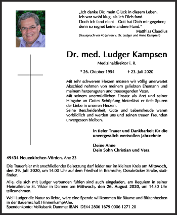 Anzeige von Ludger Kampsen von OM-Medien