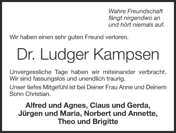Anzeige von Ludger Kampsen von OM-Medien
