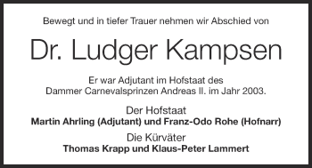 Anzeige von Ludger Kampsen von OM-Medien