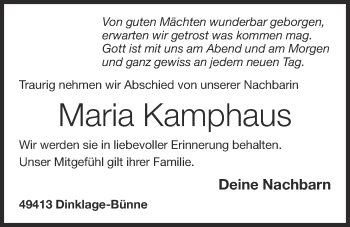 Anzeige von Maria Kamphaus von OM-Medien