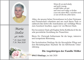 Anzeige von Maria Stolze von OM-Medien