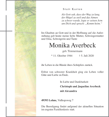 Anzeige von Monika Averbeck von OM-Medien