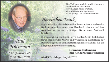 Anzeige von Paul Hülsmann von OM-Medien