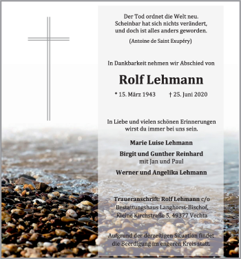 Anzeige von Rolf Lehmann von OM-Medien