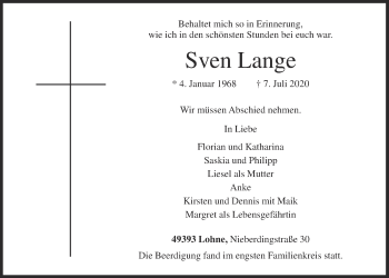Anzeige von Sven Lange von OM-Medien