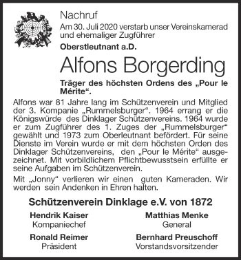 Anzeige von Alfons Borgerding von OM-Medien