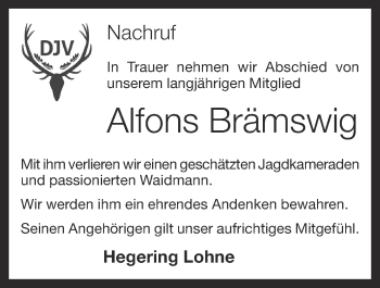 Anzeige von Alfons Brämswig von OM-Medien