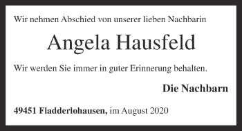 Anzeige von Angela Hausfeld von OM-Medien