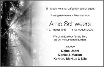 Anzeige von Arno Schweers von OM-Medien